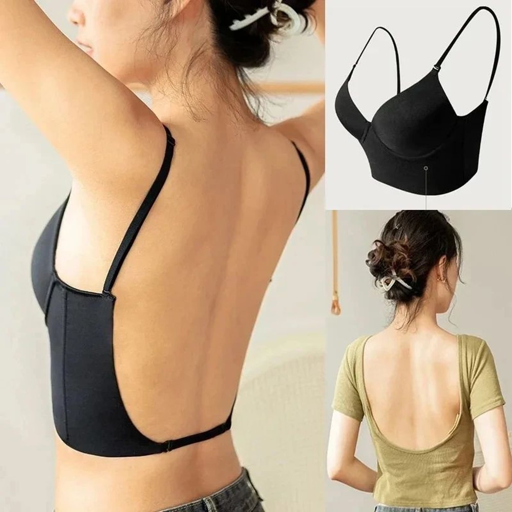 Deep U Backless Lift Bra With Clear Straps Invisible Strapless Support For LowCut Dresses 0