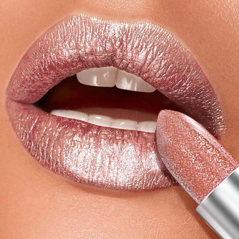 Luminous Metallic Lipstick Glitter Lip Glaze Waterproof LongLasting Shine 4