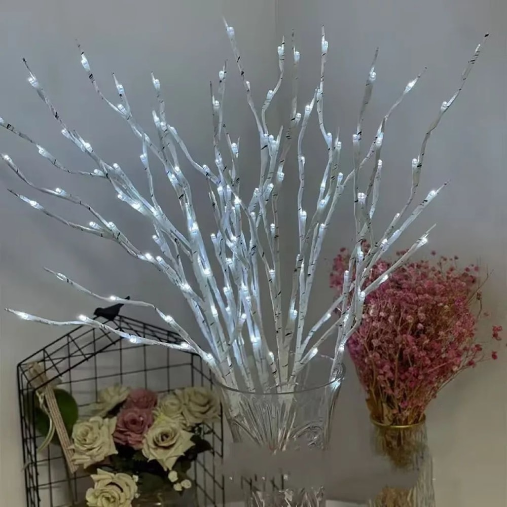 Premium White Birch LED Branch Lights BatteryOperated Festive Decorative Tree Accent 4