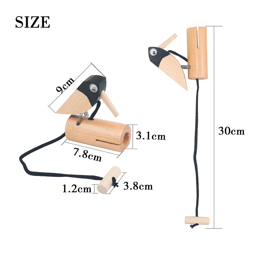 M MBAT Orff Percussion Instrument Wooden Woodpecker Wooden Musical Toy For Toddlers 5