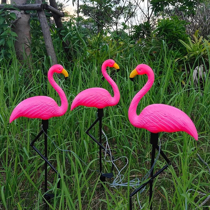 Solar Flamingo Garden Lights Waterproof LED Outdoor Pathway Stake Decor 3