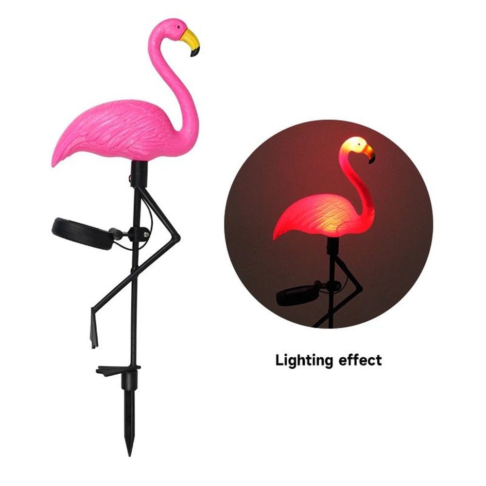 Solar Flamingo Garden Lights Waterproof LED Outdoor Pathway Stake Decor 8