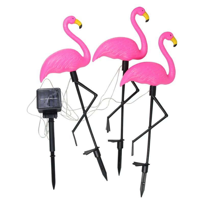 Solar Flamingo Garden Lights Waterproof LED Outdoor Pathway Stake Decor 9