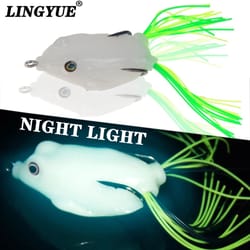 premium topwater frog fishing lure – night-light soft plastic bait with treble hooks