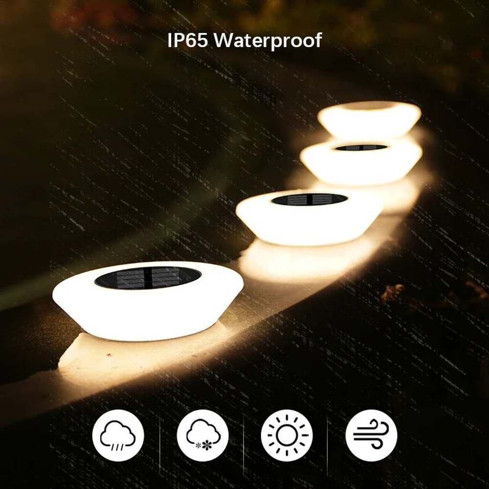 SolarGlow 14LED Solar Ground Lights Waterproof Outdoor Landscape Pathway Lights 4Pack 5