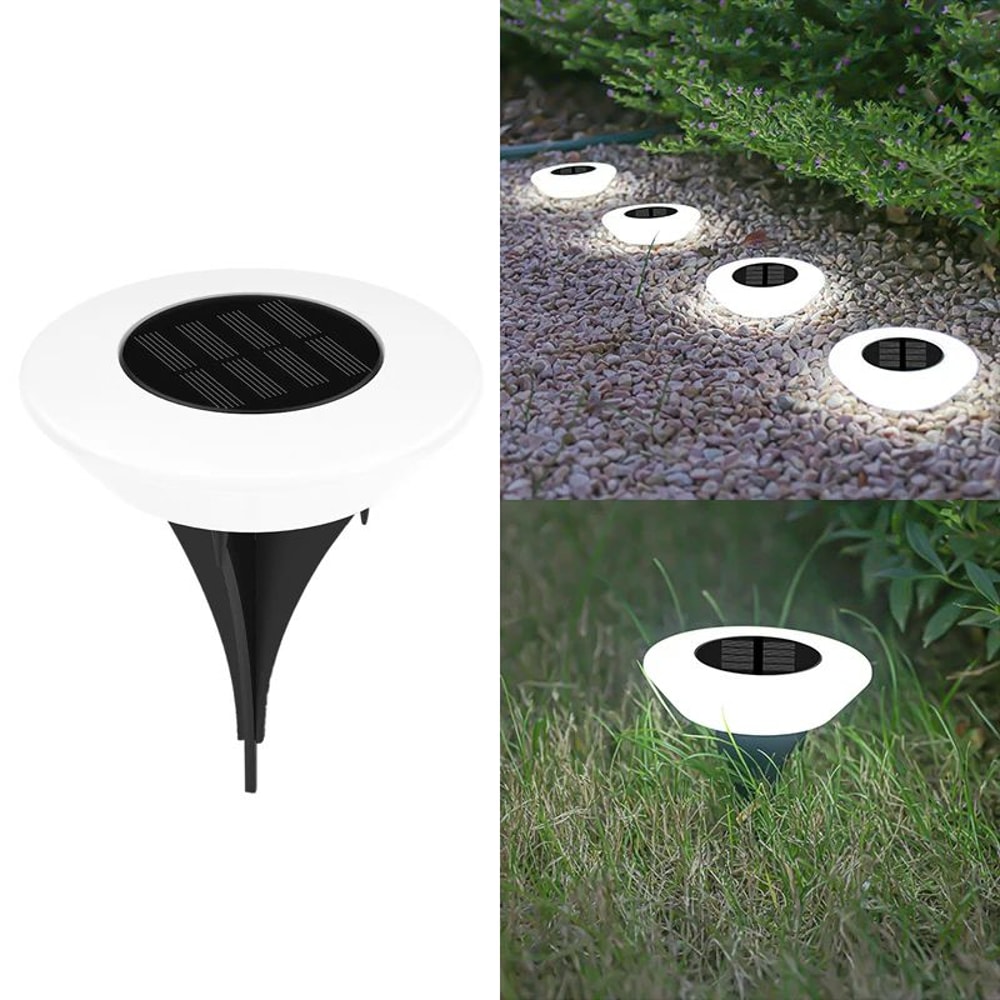 SolarGlow 14LED Solar Ground Lights Waterproof Outdoor Landscape Pathway Lights 4Pack 9