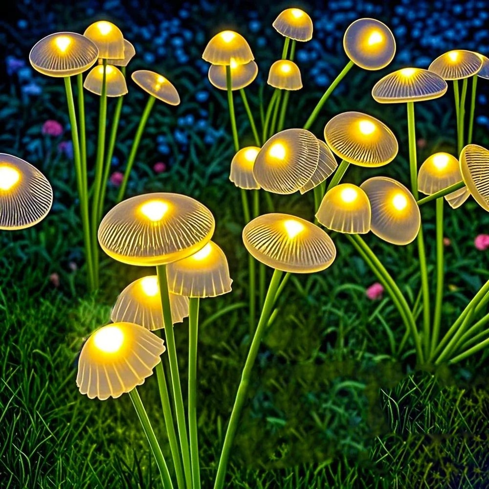Solar Mushroom Garden Lights Dual Mode Waterproof LED Pathway Decor 7