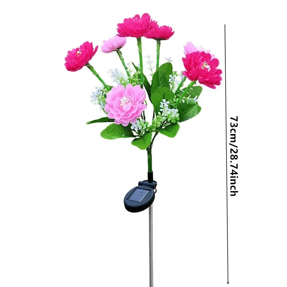 Solar Snow Lotus Garden Light Waterproof Solar Flower Stake For Outdoor Pathway Patio Decor 5