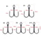 10Pack High Carbon Steel Treble Fishing Hooks Overturned Round Bend For Bass 5