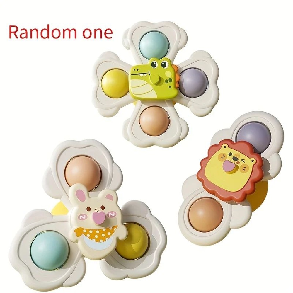 Cartoon Animal Suction Cup Spinning Top Set 136pcs StickAnywhere Suction Cup Spinner Toy For Desk 6
