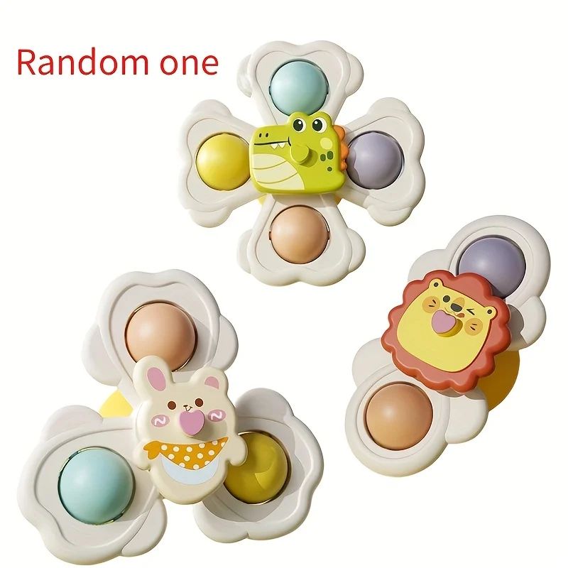 Cartoon Animal Suction Cup Spinning Top Set 136pcs StickAnywhere Suction Cup Spinner Toy For Desk 6