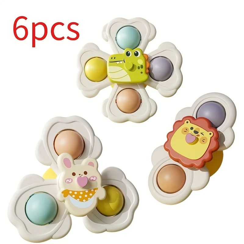 Cartoon Animal Suction Cup Spinning Top Set 136pcs StickAnywhere Suction Cup Spinner Toy For Desk 8