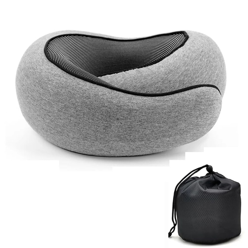 CloudComfort Memory Foam Travel Neck Pillow Adjustable UShaped Neck Support For Airplane Office N 7