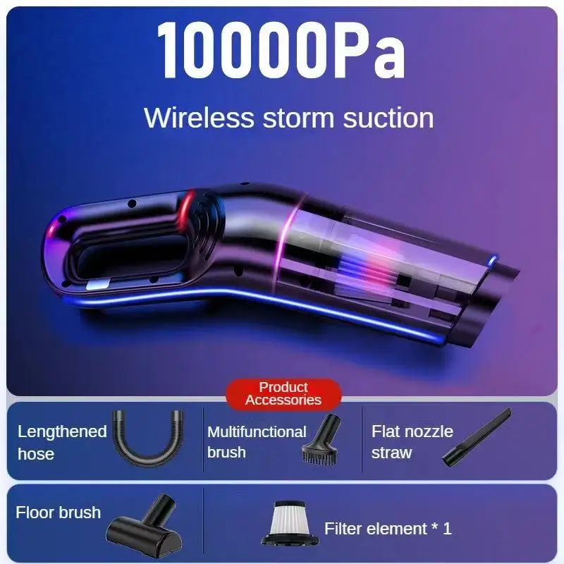 PowerClean 10000PA Handheld Vacuum Cleaner Portable Cordless Car Home Pet Hair Remover 7