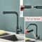 Matte Black PullOut Kitchen Faucet With DualMode Sprayer 360 Swivel HotCold Single Handle 0