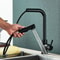 Matte Black PullOut Kitchen Faucet With DualMode Sprayer 360 Swivel HotCold Single Handle 4