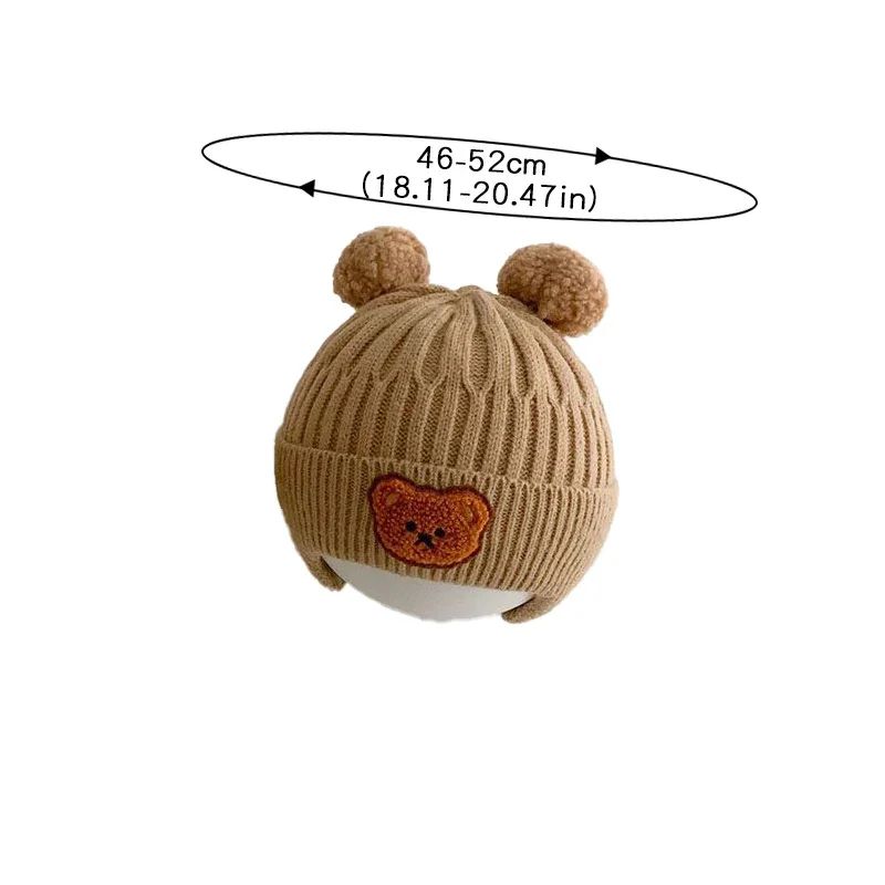 CozyBear Baby Winter Hat Thick Knit Baby Wool Hat With Bear Ears Ear Protection 5