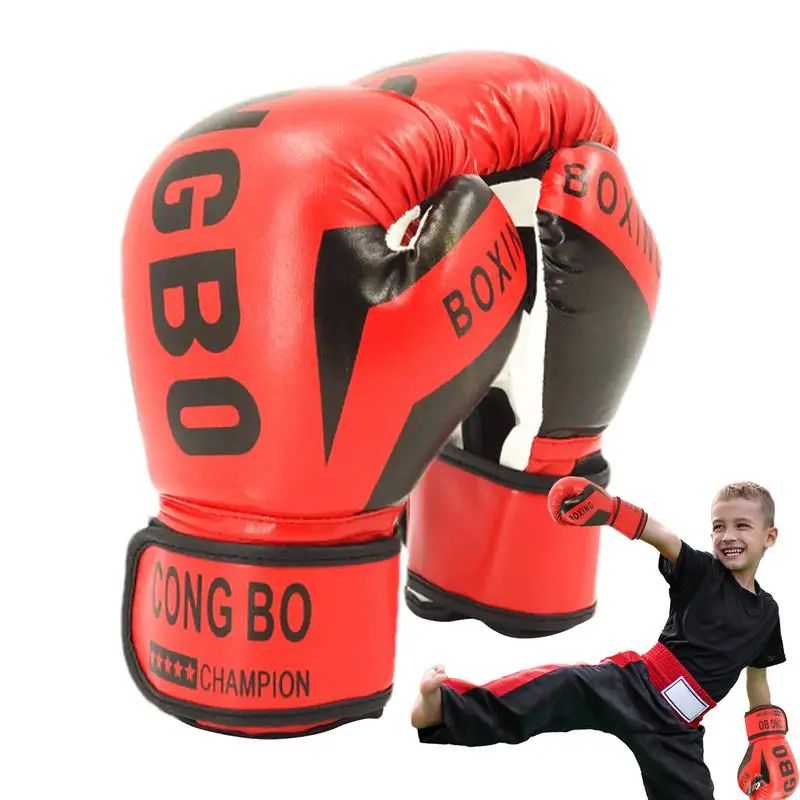 Kids Boxing Gloves For Training Sparring Youth Punching Practice Gloves With Secure Wrist Strap 0