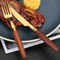 Sapele Wooden Handle Cutlery Set 4Piece Stainless Steel Flatware Collection 2