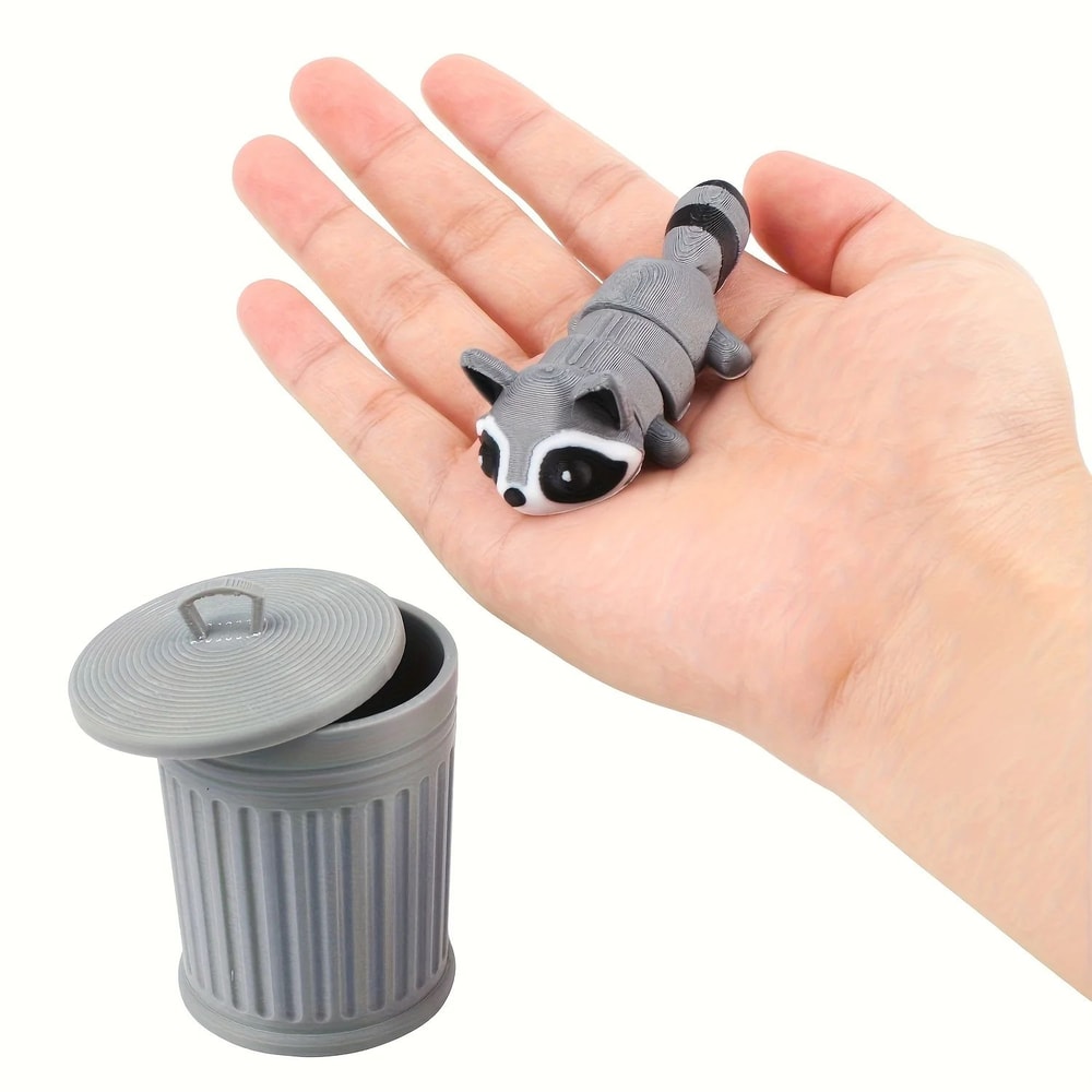 3D Printed Raccoon Trash Can Decoration Funny Outdoor Raccoon Statue For Home Garden 2