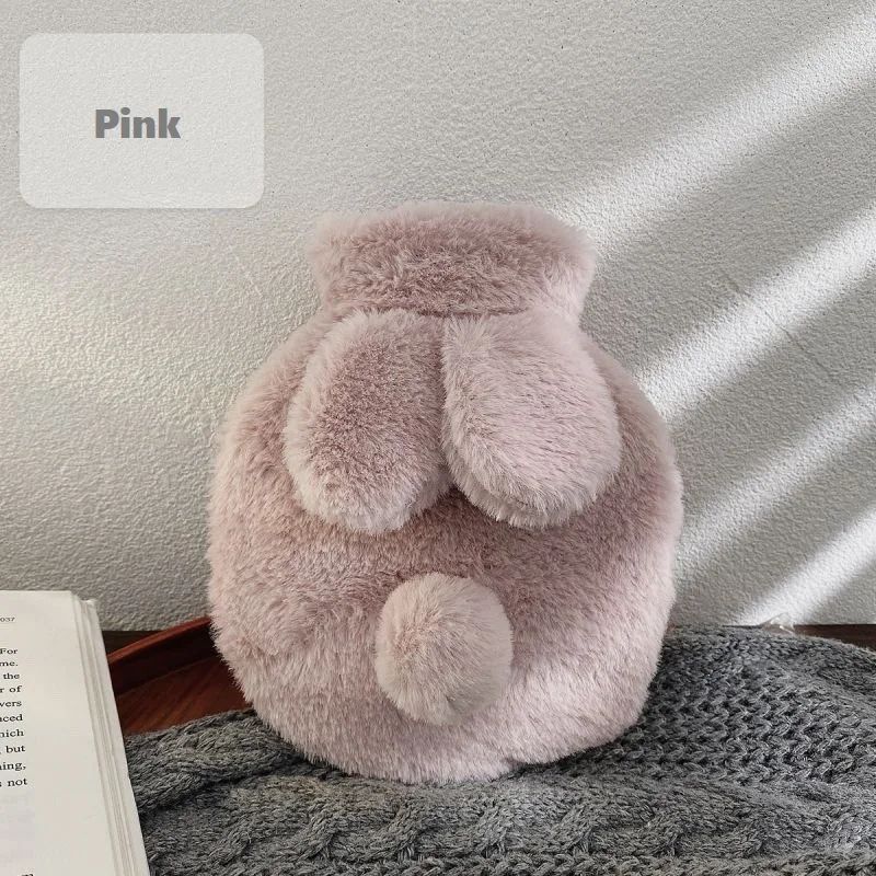 SnuggleBunny 300ML Plush Hot Water Bottle Cute Rabbit Hand Feet Warmer With Soft Cover 6