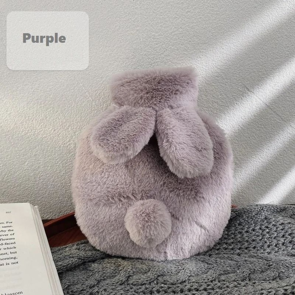 SnuggleBunny 300ML Plush Hot Water Bottle Cute Rabbit Hand Feet Warmer With Soft Cover 9