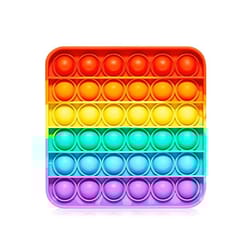 rainbow square pop it fidget toy – calming sensory stress relief for kids & adults