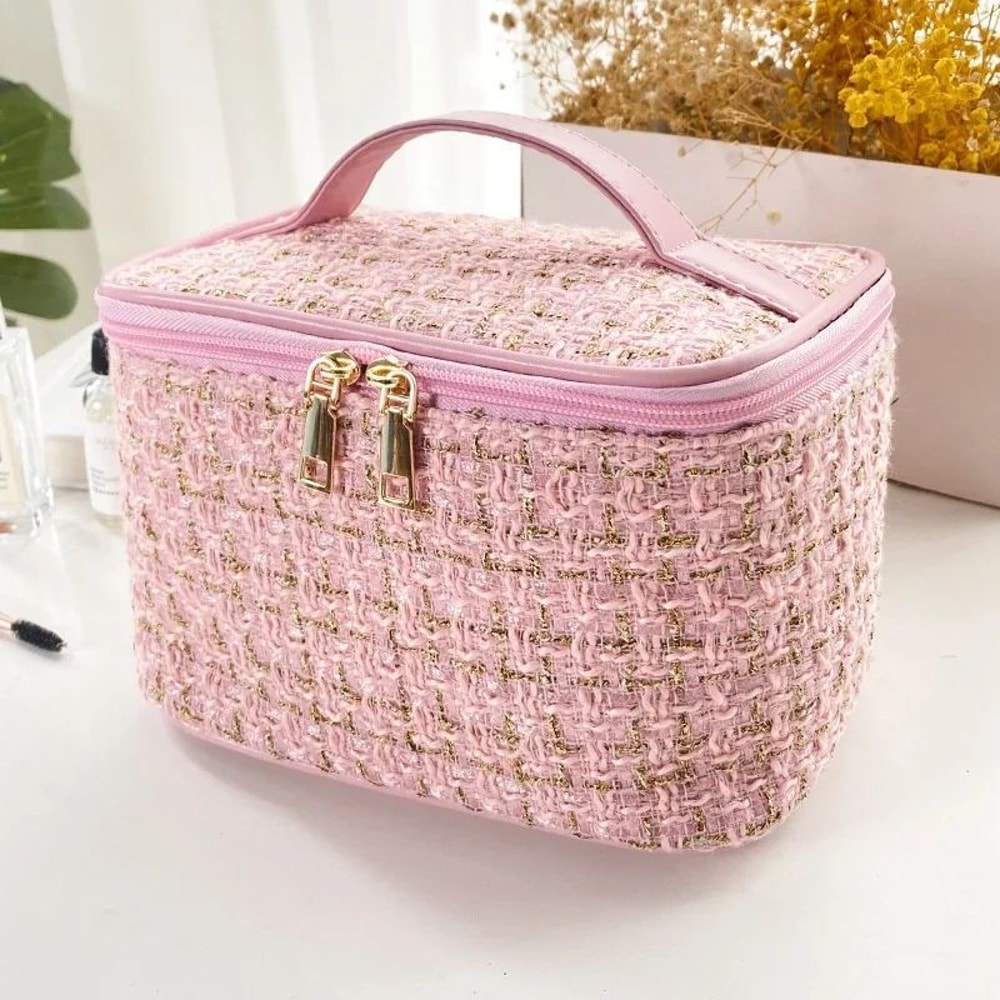 Knitted Travel Cosmetic Bag Large Capacity Portable Makeup Organizer For Women 9