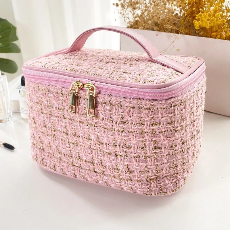 Knitted Travel Cosmetic Bag Large Capacity Portable Makeup Organizer For Women 9