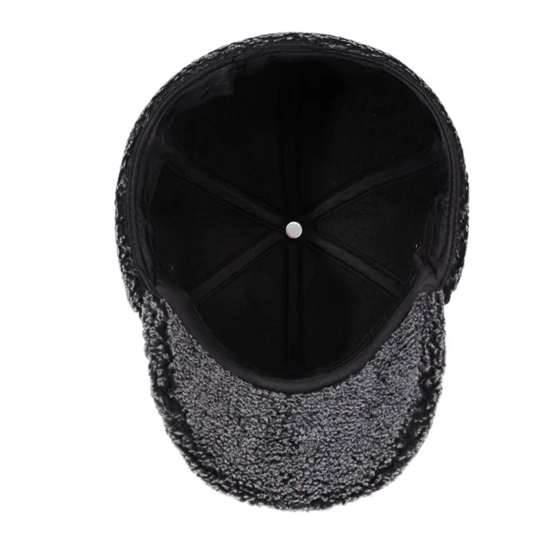 Mens Fleece Baseball Cap With Ear Flaps Warm Lei Feng Winter Hat For Outdoors 3