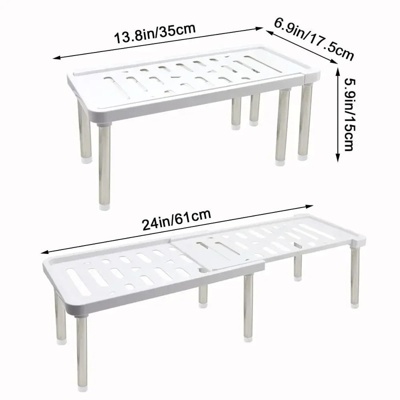 Expandable Kitchen Spice Organizer Rack Adjustable Retractable Shelf For Cabinets Countertops 5