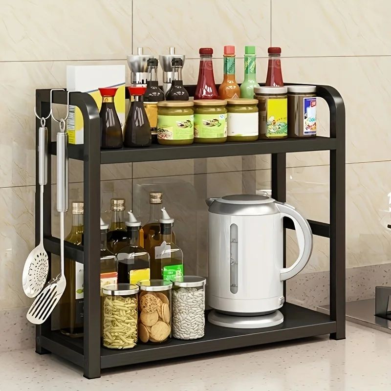 Rustproof 2Tier Countertop Organizer Shelf For Coffee Station Kitchen Storage 5