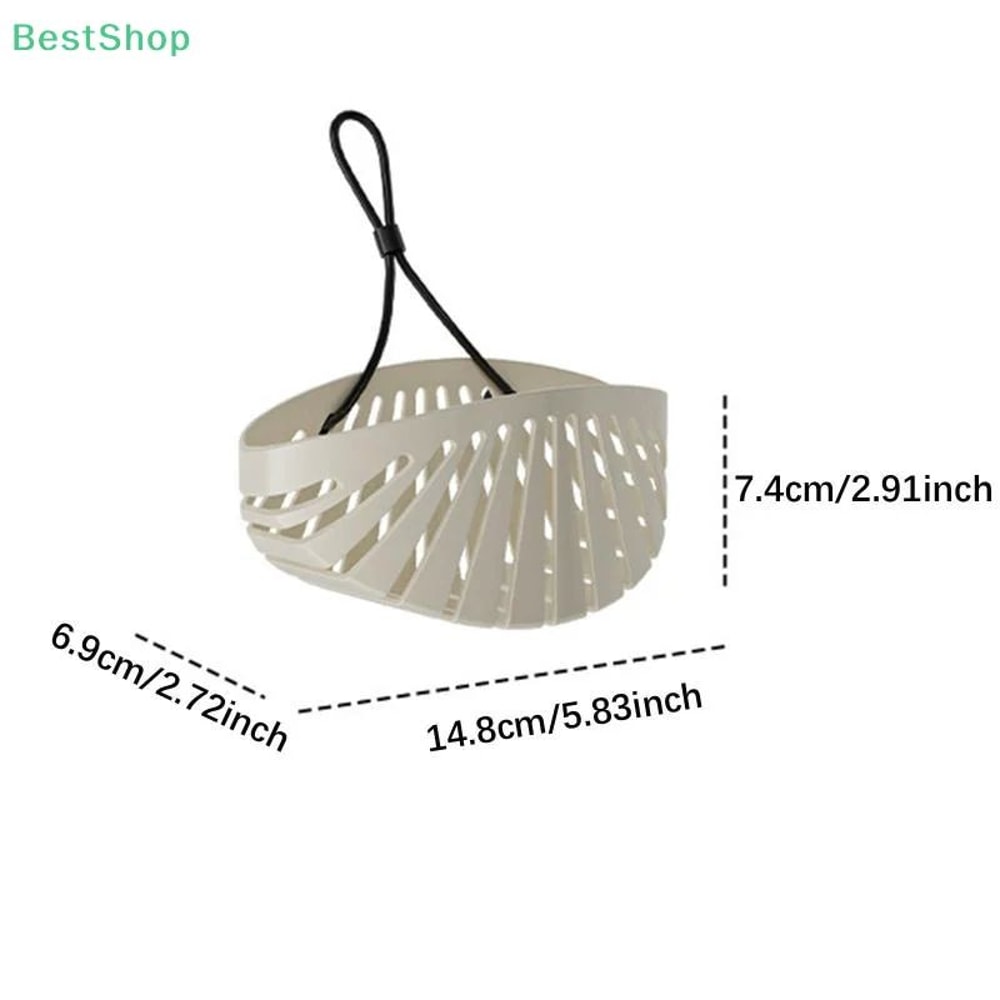 Cream Shell Sink Organizer DrillFree Faucet Drain Rack Hanging Storage Basket 5