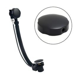 premium brass bathtub overflow knob 74mm – rotating bath drain control knob in matte black