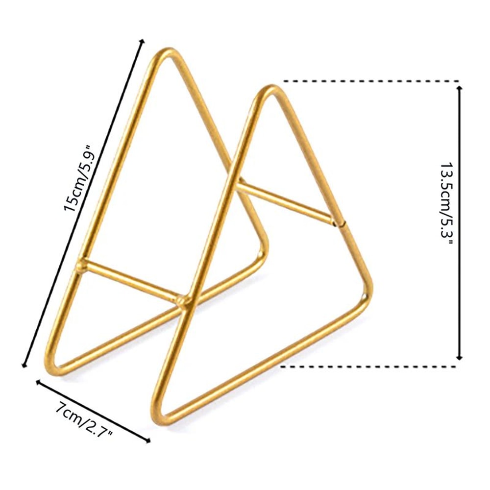 Minimalist Iron Coaster Holder Trivet Storage Rack Triangle Metal Stand 5