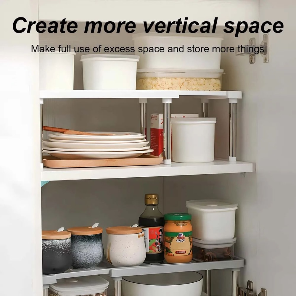Expandable 2Tier Spice Rack Organizer For Cabinet Countertop Storage 3