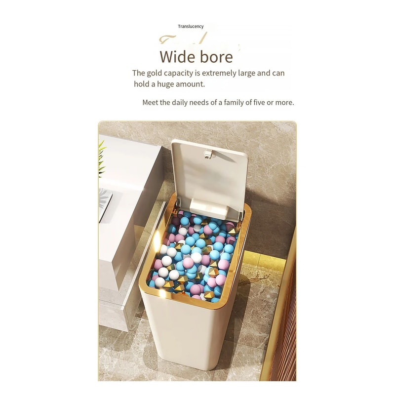 SlimPress Airtight Slim Trash Can With OneTouch PopUp Lid For Tight Spaces 5