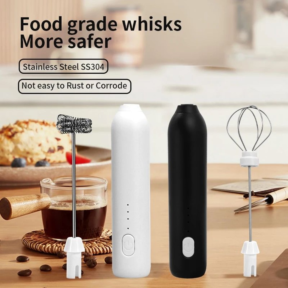 Rechargeable 3Speed Electric Milk Frother Egg Beater Handheld Coffee Foam Maker 4