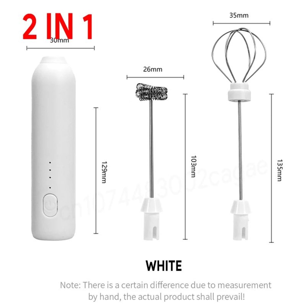 Rechargeable 3Speed Electric Milk Frother Egg Beater Handheld Coffee Foam Maker 14