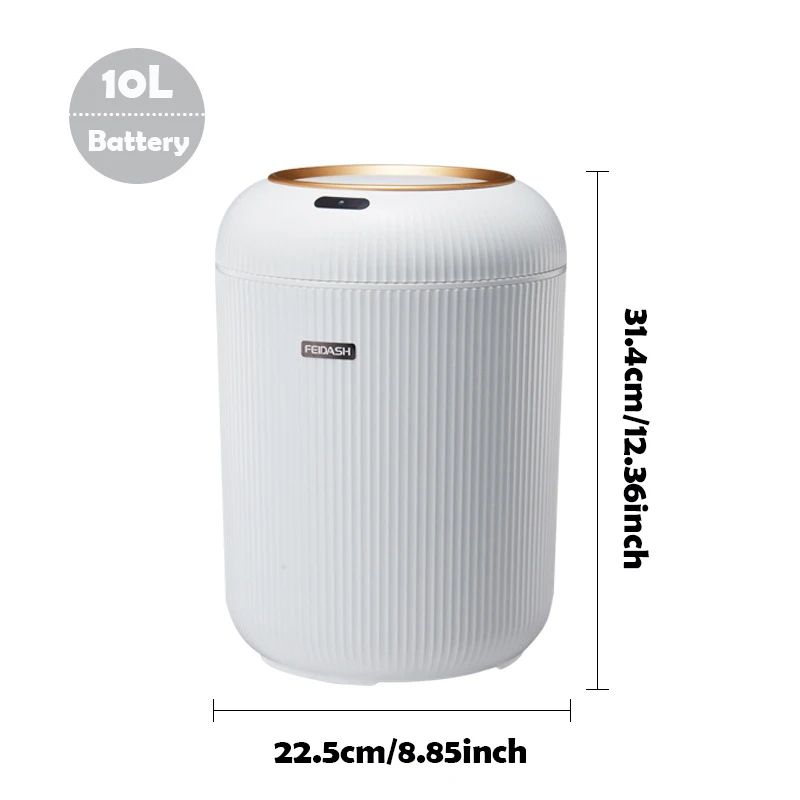 SmartSeal 10L Motion Sensor Trash Can With Lid For Bedroom Bathroom Kitchen 6