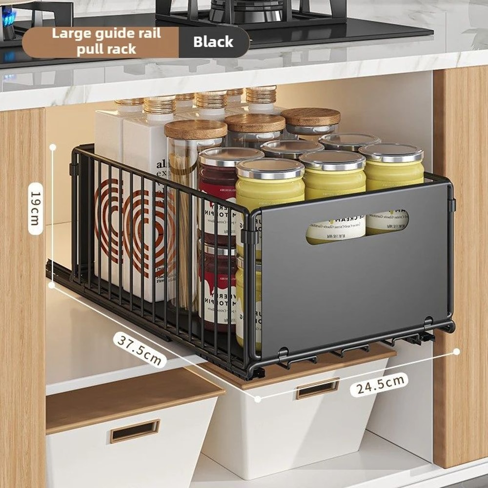 PullOut Cabinet Organizer Basket For Kitchen Bathroom SlideOut Storage For Spices And Supplies 7