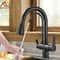 AquaFlex 3Way Filtered Kitchen Faucet With PullOut Sprayer 360 Rotation Matte Black 0