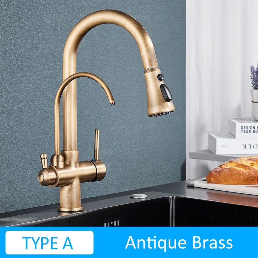 AquaFlex 3Way Filtered Kitchen Faucet With PullOut Sprayer 360 Rotation Matte Black 6