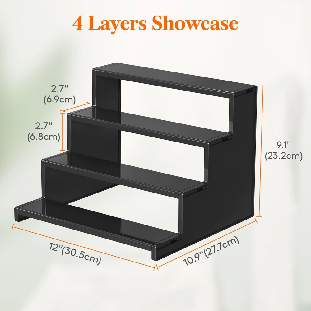 Tiered Dark Wood Perfume Organizer Stand 3Step Cologne Display Stand For Vanity Skincare Storage 1
