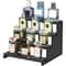 Tiered Dark Wood Perfume Organizer Stand 3Step Cologne Display Stand For Vanity Skincare Storage 6