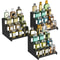 Tiered Dark Wood Perfume Organizer Stand 3Step Cologne Display Stand For Vanity Skincare Storage 11