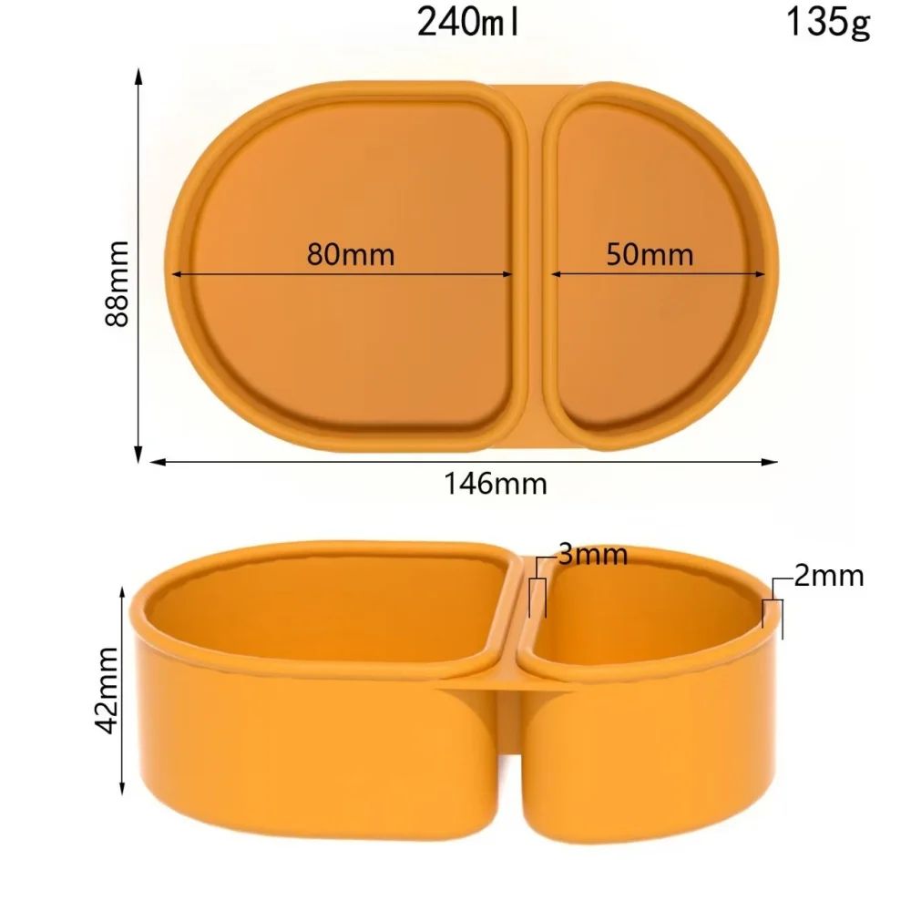 Premium Silicone Reusable Snack Containers With Double Compartment Leakproof Design 10