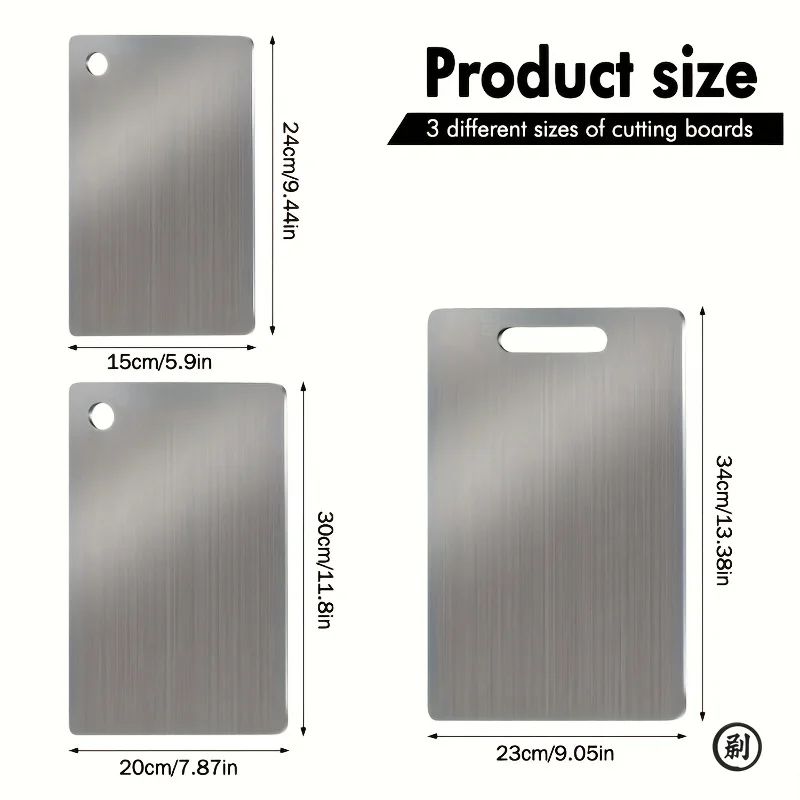 Stainless Steel Cutting Board Set 3Piece BPAFree NonSlip Metal Kitchen Boards With Juice Groove 2