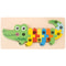 Montessori 3D Wooden Dinosaur Puzzle For Toddlers Shape And Color Learning Toy 7