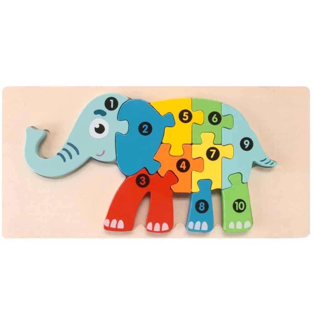 Montessori 3D Wooden Dinosaur Puzzle For Toddlers Shape And Color Learning Toy 11